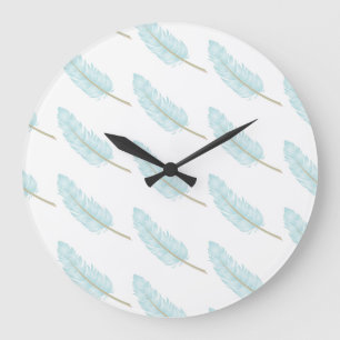 Valling Blue Feather Pattern Modern Grote Klok