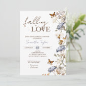 Valling in Love Vrijgezellenfeest, Floral Butterfl Kaart (Staand voorkant)