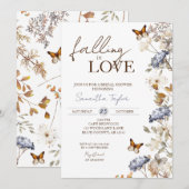 Valling in Love Vrijgezellenfeest, Floral Butterfl Kaart (Voorkant / Achterkant)