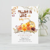 Valling Naherfst Flowers Pumpkin Baby shower Kaart (Staand voorkant)