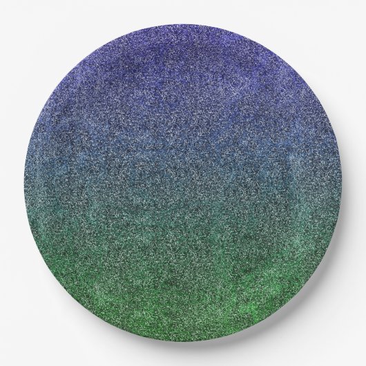 Valln Forest Nightfall Glitter Gradient Papieren Bordje (Voorkant)
