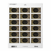 Valln  Gold Lijst (ideaal voor een monogram!) Etiket (Full Sheet)