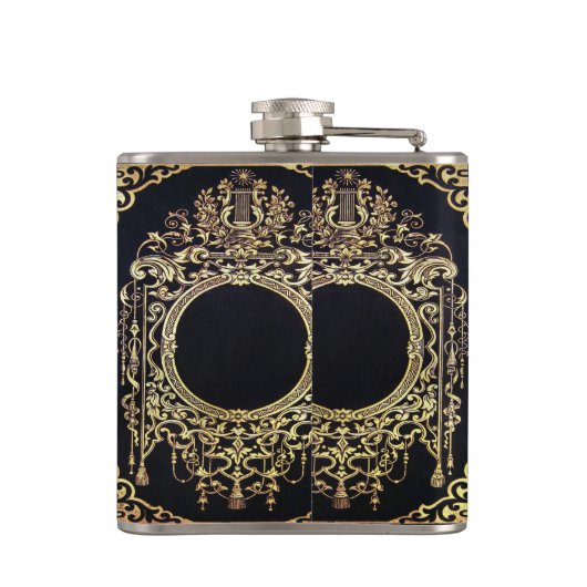 Valln Gold Lijst (ideaal voor een monogram!) Heupfles (Achterkant)