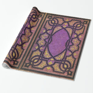 Valln Paars & Gold Vines Book Hoesje Cadeaupapier