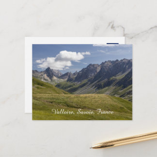 Valloire bergen zomerlandschap, Frankrijk Feestdagenkaart