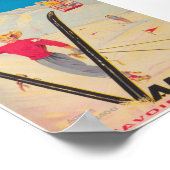 Valloire France Retro Ski Travel Poster (Hoek)