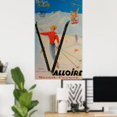 Valloire Savoie France  Ski Poster (Thuiskantoor)