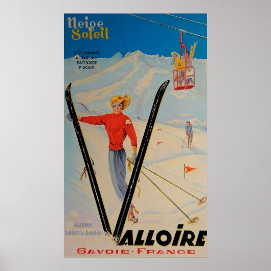 Valloire Savoie France  Ski Poster (Voorkant)
