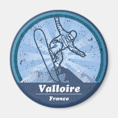 Valloire Skiresort - Snowboard Magneet (Voorkant)