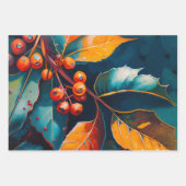 Vallooienolie geschilderd. Abstract herfstblad Inpakpapier Vel (Voorkant 3)