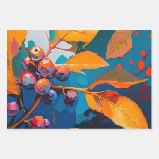 Vallooienolie geschilderd. Abstract herfstblad Inpakpapier Vel (Voorkant)