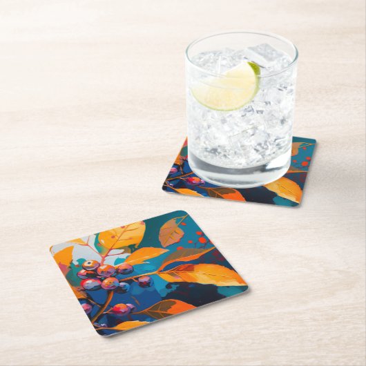 Vallooienolie geschilderd. Abstract herfstblad Kartonnen Onderzetters (Insitu)