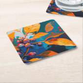 Vallooienolie geschilderd. Abstract herfstblad Kartonnen Onderzetters (Schuin)