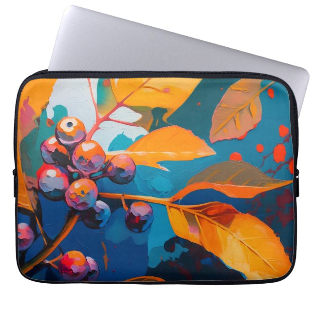 Vallooienolie geschilderd. Abstract herfstblad Laptop Sleeve (Voorkant)