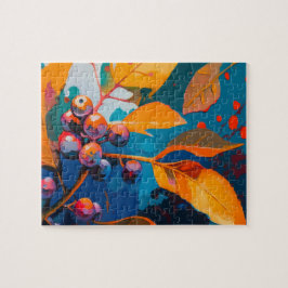 Vallooienolie geschilderd. Abstract herfstblad Legpuzzel