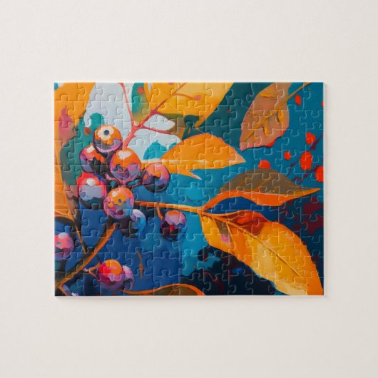 Vallooienolie geschilderd. Abstract herfstblad Legpuzzel (Horizontaal)