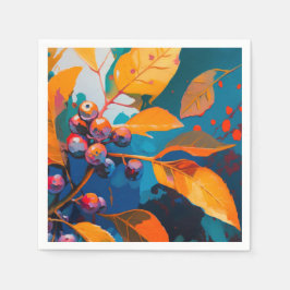 Vallooienolie geschilderd. Abstract herfstblad Servet