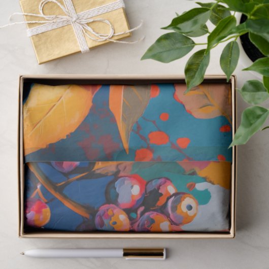 Vallooienolie geschilderd. Abstract herfstblad Tissuepapier (Geschenk)