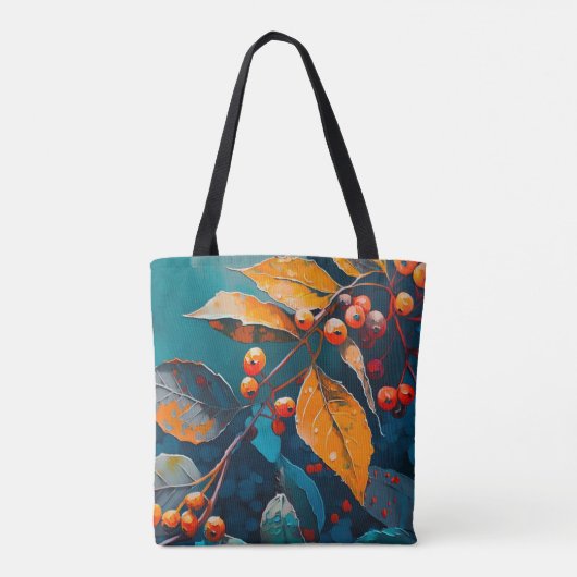 Vallooienolie geschilderd. Natuur najaarsblad Tote Bag (Achterkant)