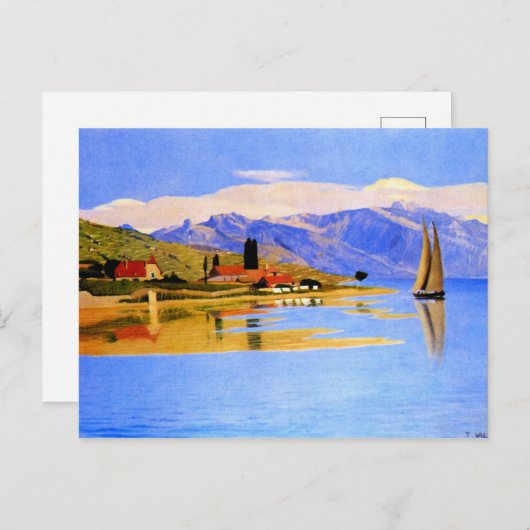 Vallotton - De haven van Pully, kunstschilderij Briefkaart (Voorkant / Achterkant)