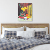 Vallotton - Jug met Gele Daffodils Canvas Afdruk (Insitu (Slaapkamer))
