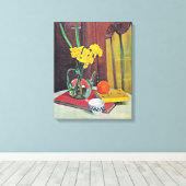 Vallotton - Jug met Gele Daffodils Canvas Afdruk (Insitu (Houten vloer))