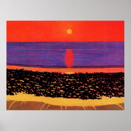 Vallotton - naar een lagere zon met Villerville Poster (Voorkant)