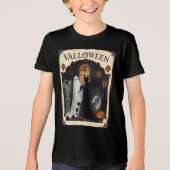 Valloween Ceremony Ghost And Robed Figure Tri-Blend Shirt (Voorkant)