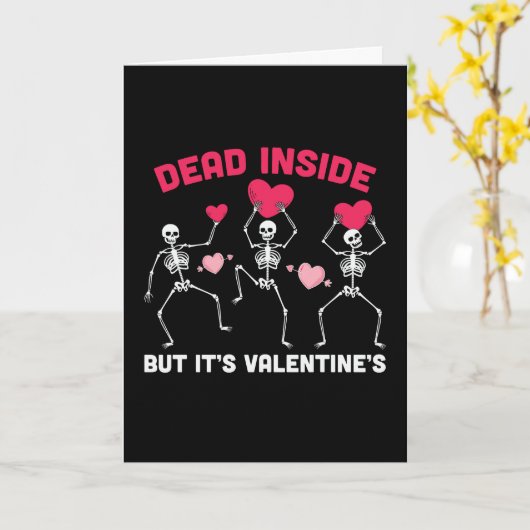 Valloween Valentines Dead Inside Grappig Kaart (Gele Bloem)