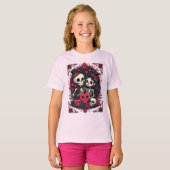 Valloween Verliefd Skelet Koppel T-shirt (Voorkant volledig)