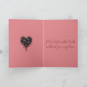 Valloween Zwarte Rozen Hart Kaart (Binnen)