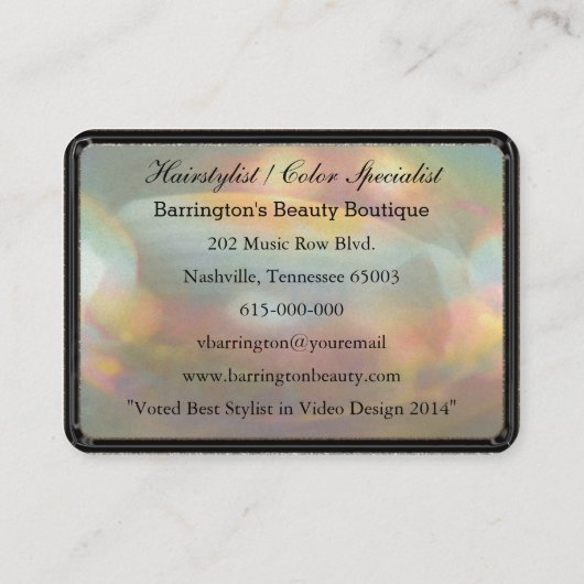 Valmante French Elegant Pearl Professional Visitekaartje (Achterkant)