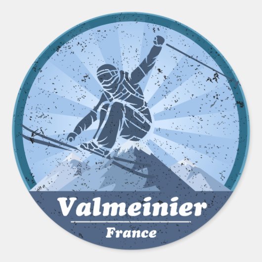 Valmeinier Skigebied Ronde Sticker (Voorkant)