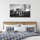 Valmet bij Rest Black & White Canvas Afdruk (Insitu (Slaapkamer))