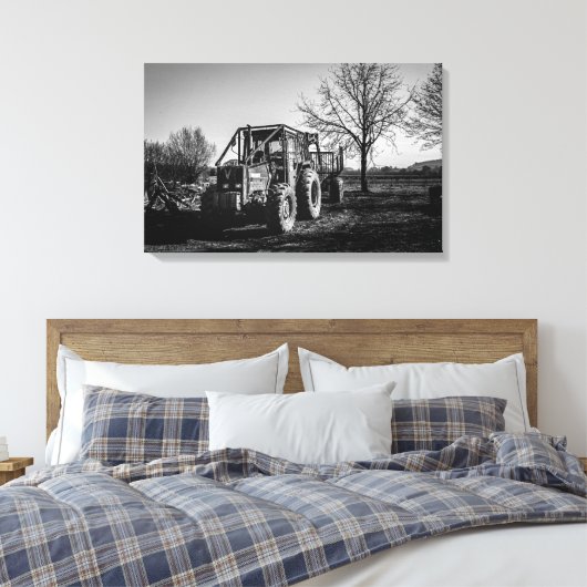 Valmet bij Rest Black & White Canvas Afdruk (Insitu (Slaapkamer))