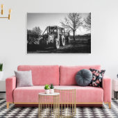 Valmet bij Rest Black & White Canvas Afdruk (Insitu (Woonkamer))