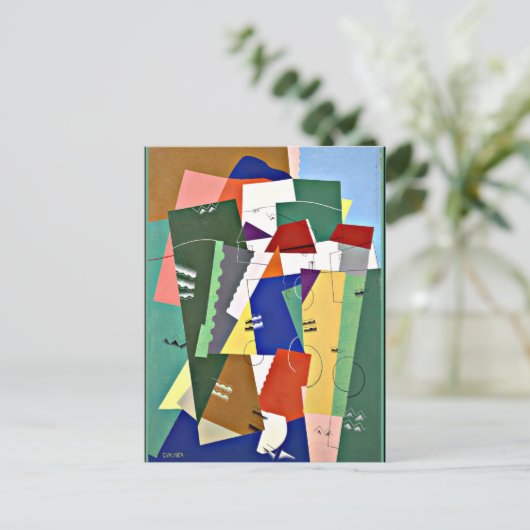 Valmier - Landschap, kleurrijk Cubisme kunstwerk Briefkaart (Staand voorkant)