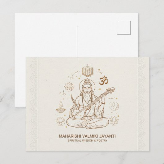 Valmiki jayanti feestkaart briefkaart (Voorkant / Achterkant)