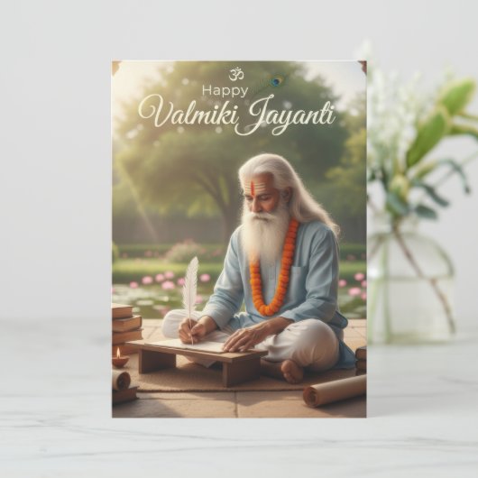Valmiki jayanti viering kaart (Staand voorkant)