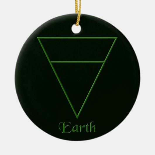Valn Pagan Earth Element Symbol Keramisch Ornament (Voorkant)