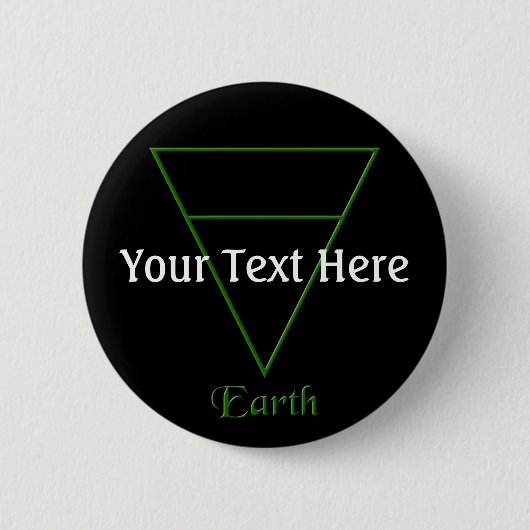 Valn Pagan Earth Element Symbol Ronde Button 5,7 Cm (Voorkant)