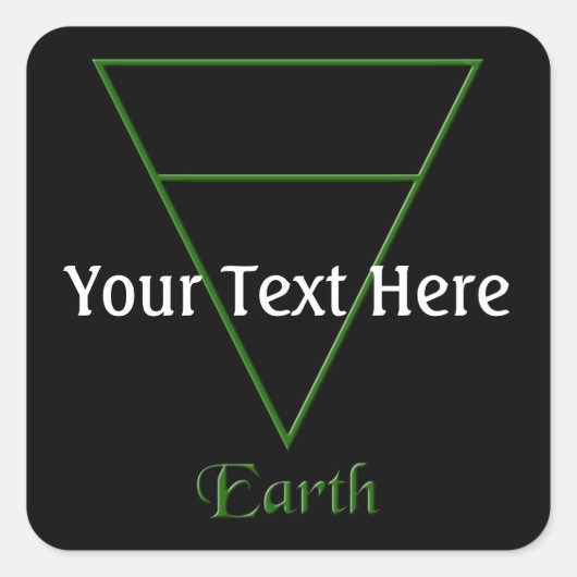 Valn Pagan Earth Element Symbol Vierkante Sticker (Voorkant)