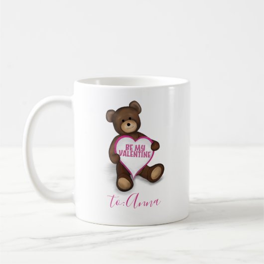 Valnetine's Day  Teddy Bear Persoonlijk Koffiemok (Links)