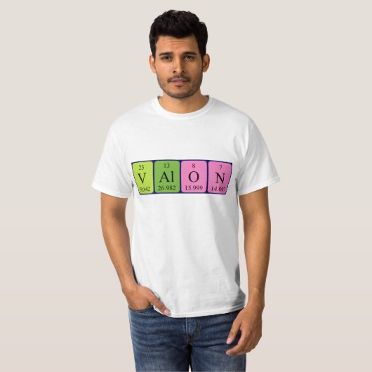 Valon periodiek lijstnaam shirt (Voorkant volledig)