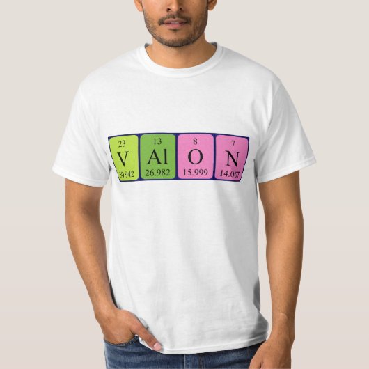 Valon periodiek lijstnaam shirt (Voorkant)