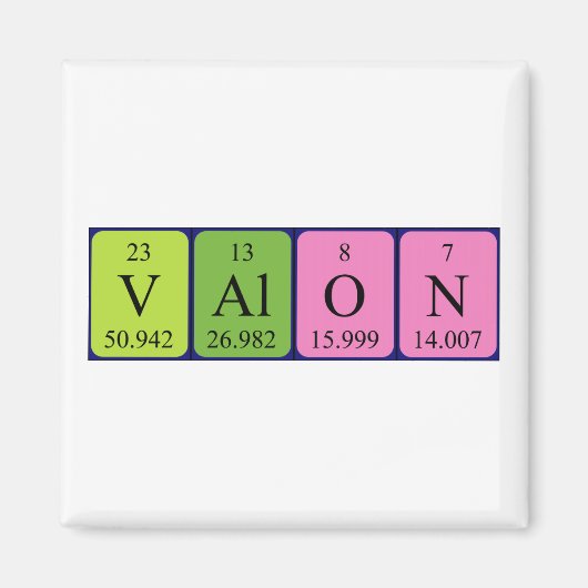 Valon periodieke lijstnaam magnet (Voorkant)