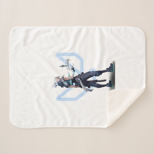 Valorant Jett Sherpa Deken (Voorkant (horizontaal))