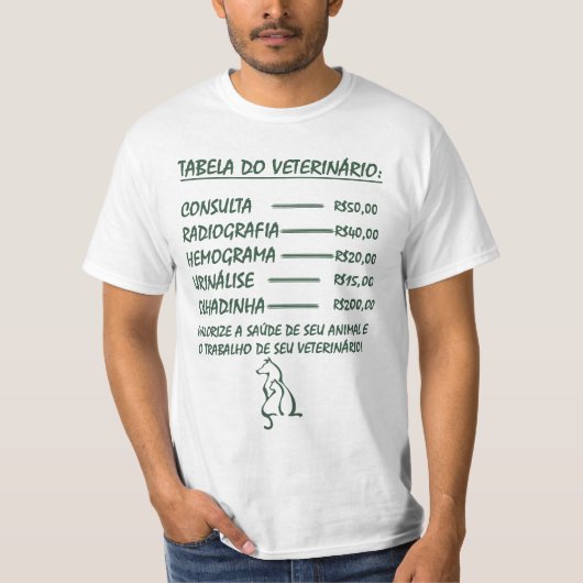 Valorize o Veterinário T-shirt (Voorkant)