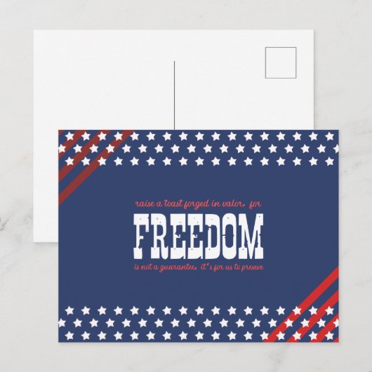 Valor's Toast op Bewaarde Vrijheid Feestdagenkaart (Voorkant / Achterkant)