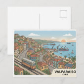 Valparaíso ansichtkaart briefkaart (Voorkant / Achterkant)